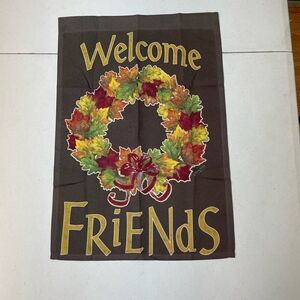 Welcome Friends Fall Small Flag